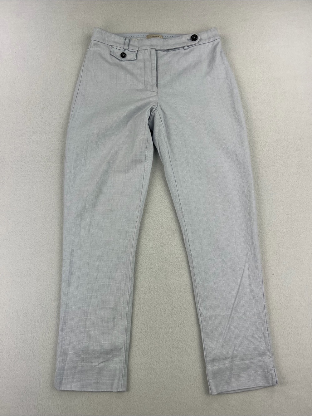 AnthropologieThe Essential Slim Trousers Light Blue Texture Weave Womens Sz 2